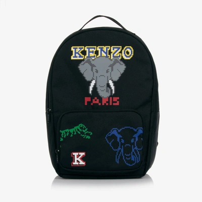 Shop Kenzo Black Logo Backpack (38cm)
