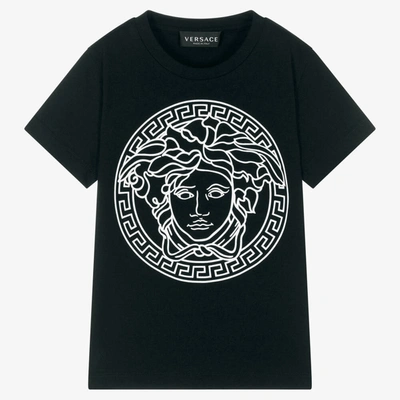 Shop Versace Black Medusa Cotton T-shirt