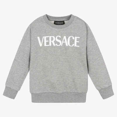 Shop Versace Boys Grey & White Sweatshirt