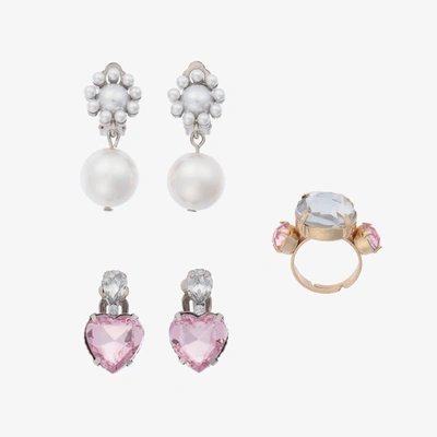 Shop Super Smalls Girls Garden Party Earring & Ring Set In Pink