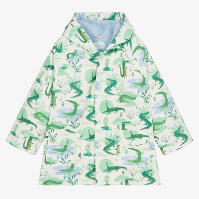 Shop Powell Craft Ivory & Green Crocodile Raincoat