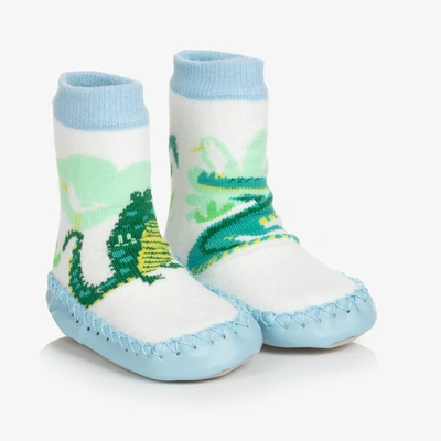 Shop Powell Craft Blue & Green Crocodile Slipper Socks