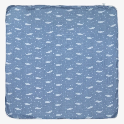 Shop Aden + Anais Blue Organic Cotton Muslin Blanket (120cm)
