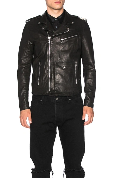 Shop Golden Goose Carter Leather Jacket In Black