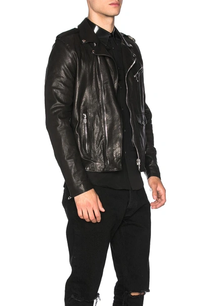 Shop Golden Goose Carter Leather Jacket In Black