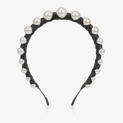 Shop Sienna Likes To Party Girls Black Vida Pearl Hairband