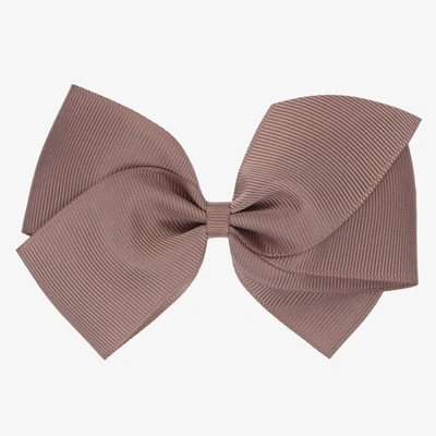 Shop Peach Ribbons Girls Brown Bow Hair Clip (12cm)