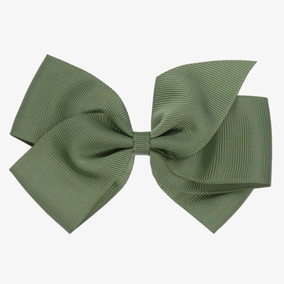 Shop Peach Ribbons Girls Green Bow Hair Clip (12cm)