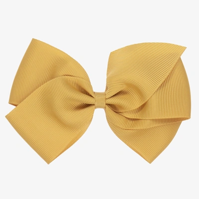Shop Peach Ribbons Girls Yellow Bow Hair Clip (12cm)
