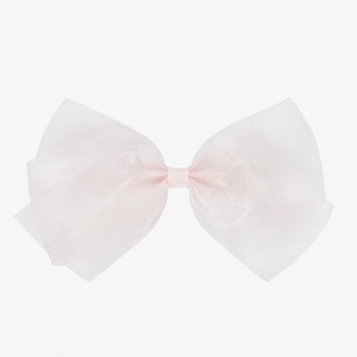Shop Peach Ribbons Girls Pink Organza Hair Clip (12cm)