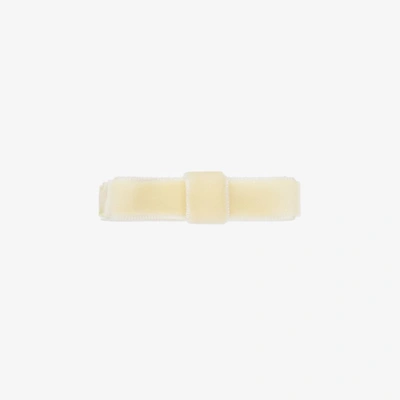 Shop Peach Ribbons Girls Ivory Velvet Hair Clip (4.5cm)