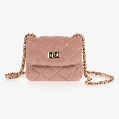 Shop Milledeux Girls Pink Velvet Quilted Bag (13cm)