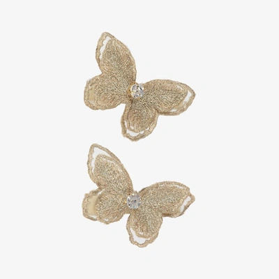 Shop Cute Cute Girls Butterfly Hair Clips (2 Pack) In Gold