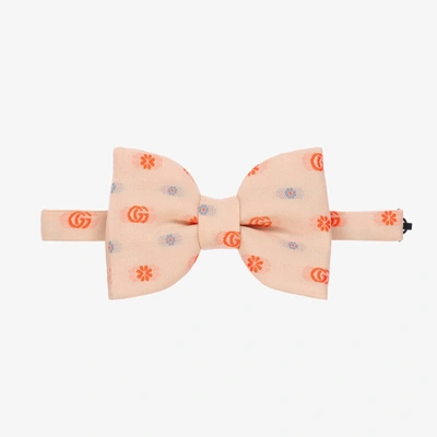 Shop Gucci Boys Pale Pink Gg Bow Tie (11cm)