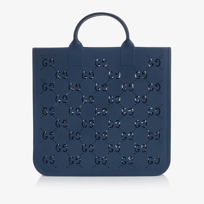 Shop Gucci Girls Blue Gg Tote Bag (33cm)