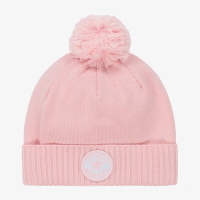 Shop Perfect Moment Pink Merino Wool Pom-pom Hat