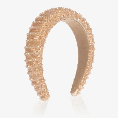 Shop Sienna Likes To Party Girls Gold Beaded Hairband