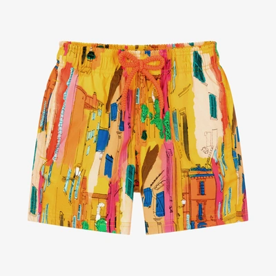Shop Vilebrequin Boys Yellow & Orange Swim Shorts