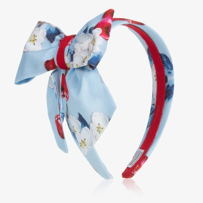 Shop Monnalisa Girls Blue Floral & Cherry Hairband