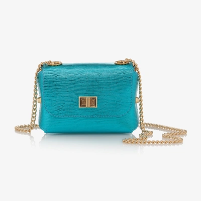 Shop Zaccone Girls Turquoise Shoulder Bag (14cm) In Green