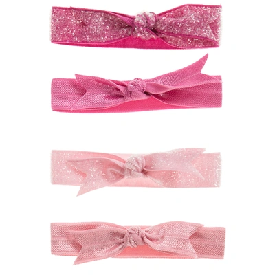 Shop Milledeux Girls Hair Elastics (4 Pack) In Pink