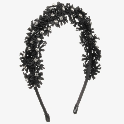 Shop Sienna Likes To Party Girls Black Floral Hairband