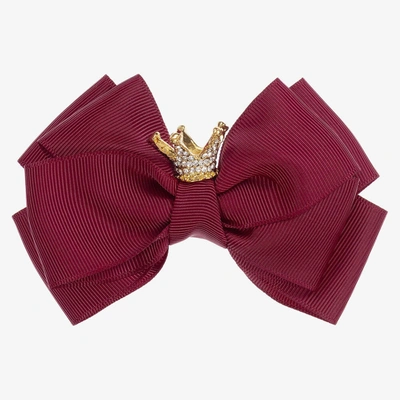 Shop Angel's Face Girls Burgundy Bow Hair Clip (11cm) In Red