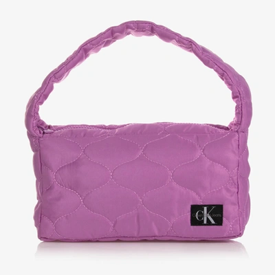 Shop Calvin Klein Jeans Est.1978 Girls Purple Quilted Bag (25cm)