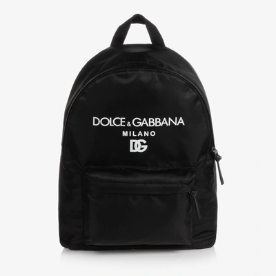 Shop Dolce & Gabbana Black Logo Backpack (42cm)
