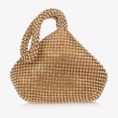Shop David Charles Girls Gold Rhinestones Bag (15cm)