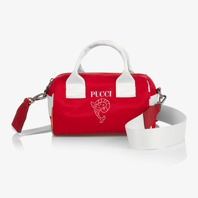 Shop Pucci Girls Red Marmo Logo Handbag (20cm)