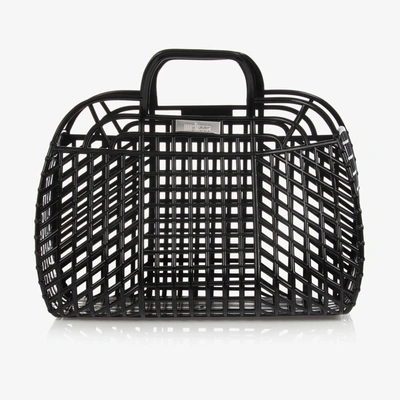 Shop Mini Melissa Girls Black Jelly Basket Bag (39cm)