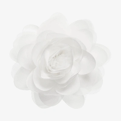 Shop The Tiny Universe Girls White Flower Hair Clip (15cm)