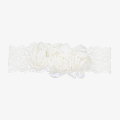 Shop Abel & Lula Girls White Floral Lace Headband