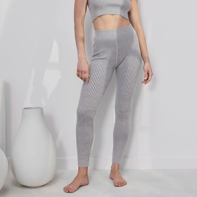 Shop Lunya Cozy Cotton Silk Ribbed Legging In Mellow Grey Heather