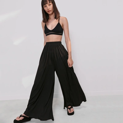 Shop Lunya Organic Pima Wide Leg Pant In Immersed Black