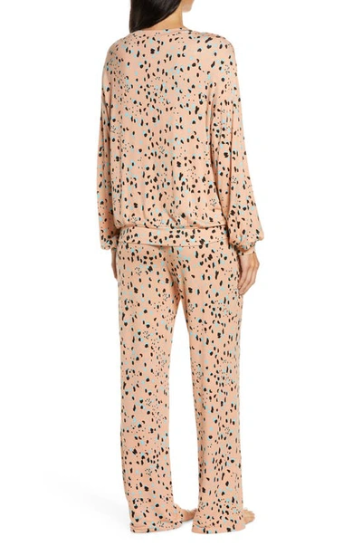 Honeydew Intimates Play It Cool Pajamas In Stone Leopard