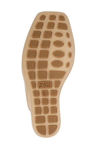 Zigi Milluh Peep Toe Platform Wedge Sandal In Nude Leather