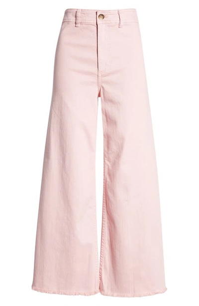 Shop Billabong Free Fall Stretch Crop Wide Leg Pants In Soft Pink