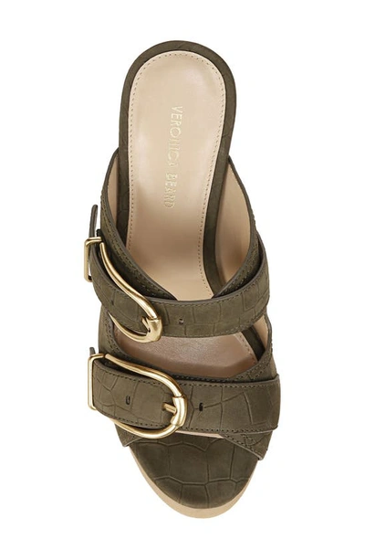 Shop Veronica Beard Garrick Platform Slide Sandal In Khaki