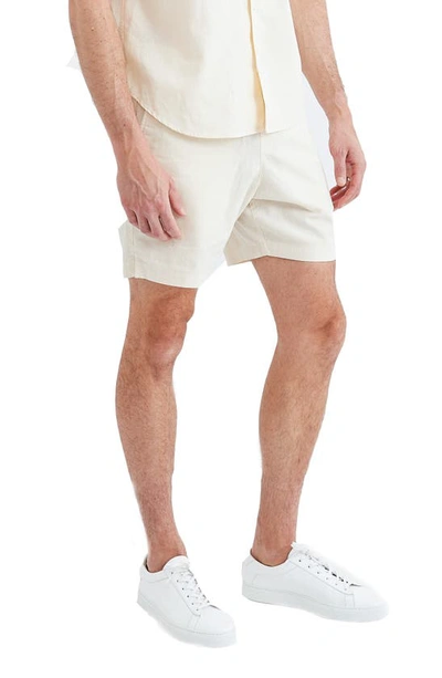 Shop Goodlife Essential Slim Fit Linen & Cotton Shorts In Seed