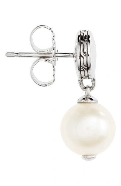 Shop John Hardy Hammered Dot Pearl Drop Earrings In White