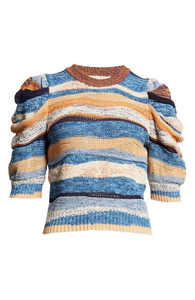 Shop Ulla Johnson Odie Stripe Jacquard Sweater In Aegean