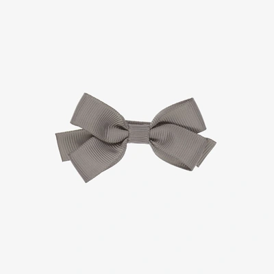 Shop Peach Ribbons Girls Grey Bow Hair Clip (7cm)