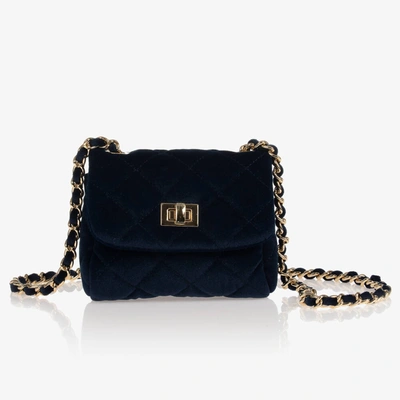 Shop Milledeux Girls Blue Velvet Quilted Bag (13cm)