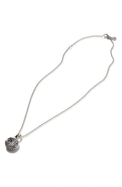 Shop John Hardy 'bamboo' Small Round Pendant Necklace In Black
