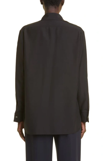 Shop The Row Sisella Silk & Wool Button-up Shirt In Black