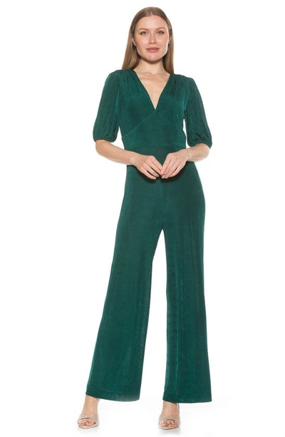 Shop Alexia Admor Ivy Bubble Sleeve Jumpsuit In Emerald