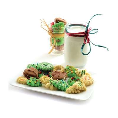 Norpro Stainless Steel Cookie And Icing Press With Storage Case, Black In White