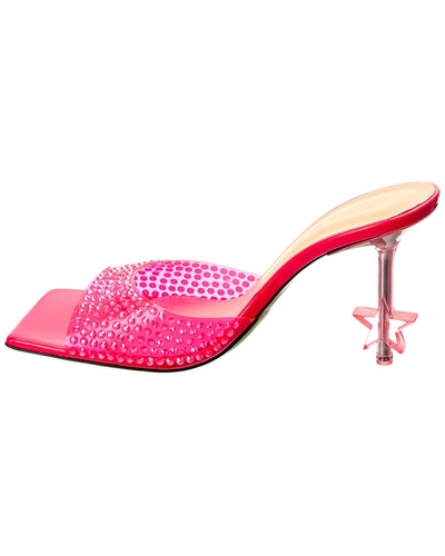 Mach&mach Crystal-embellished Pvc Star-heel Mules In Pink